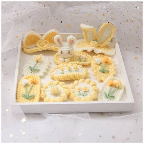 可爱兔子发夹胸针DIY手工编织材料包新手钩织解闷自制礼物牛奶棉 - 图2