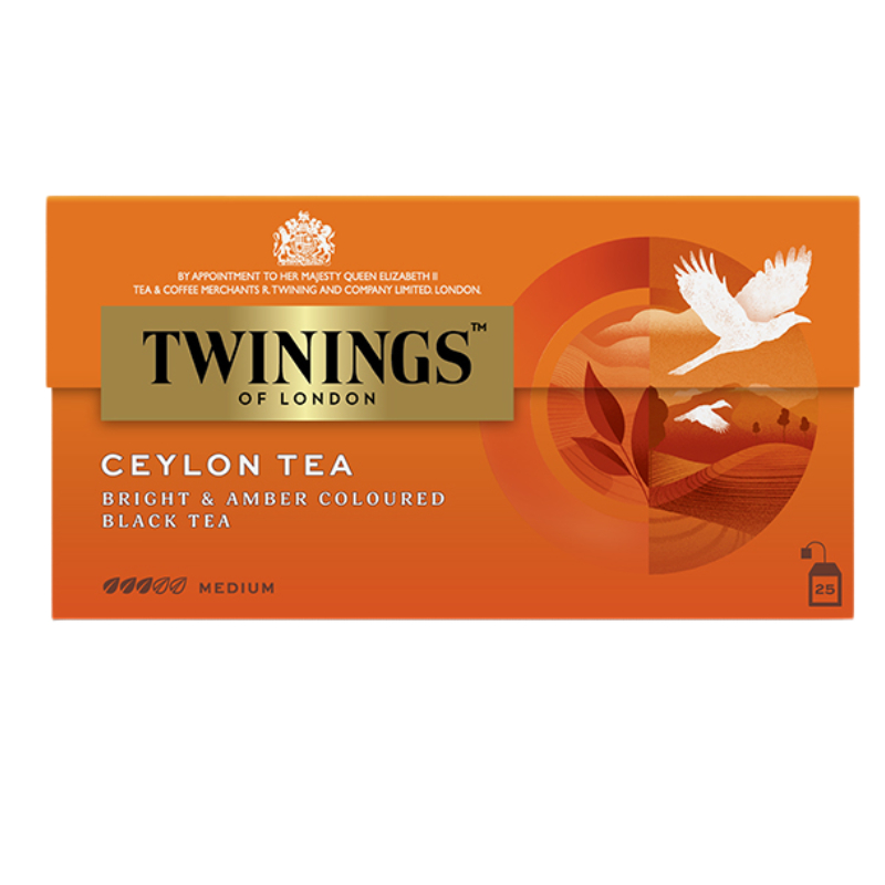 TWININGS川宁精品锡兰红茶2g*30片进口独立包装袋泡茶港式奶茶用