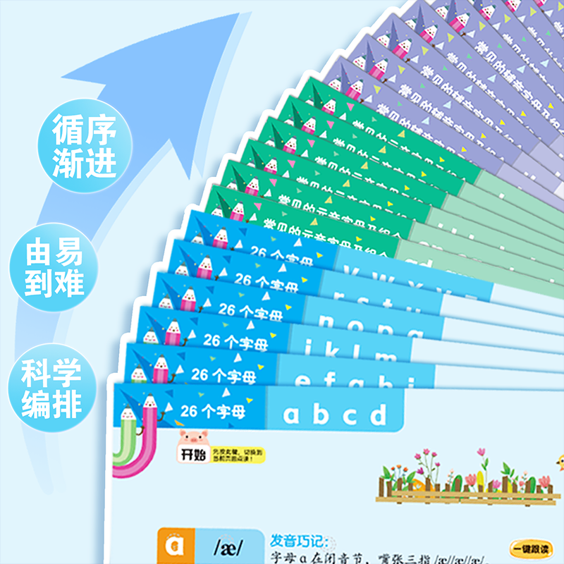 自然拼读记单词三年级小学生英语同步有声书早教机发声神器新教材