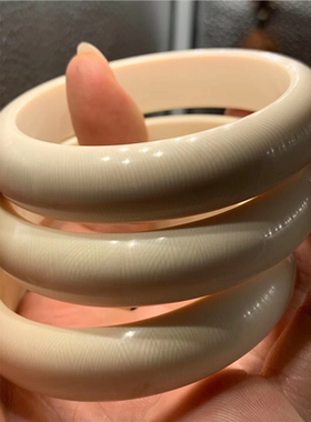 5A猛犸象牙果冻满文冰料圆条手镯0.5女士款手环2.0贵妃镯1.5镯子