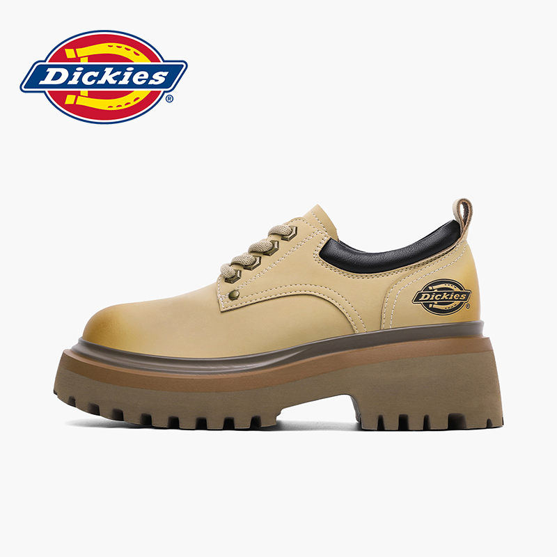 Dickies小皮鞋女款2025秋季新款法式乐福鞋厚底单鞋增高配裙女鞋 - 图0