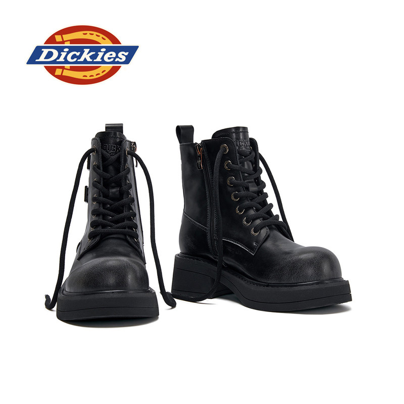 Dickies马丁靴女2025冬季新款皮靴女骑士靴短靴厚底增高工装靴子,淘宝优惠券,粉丝福利购,淘宝优惠卷