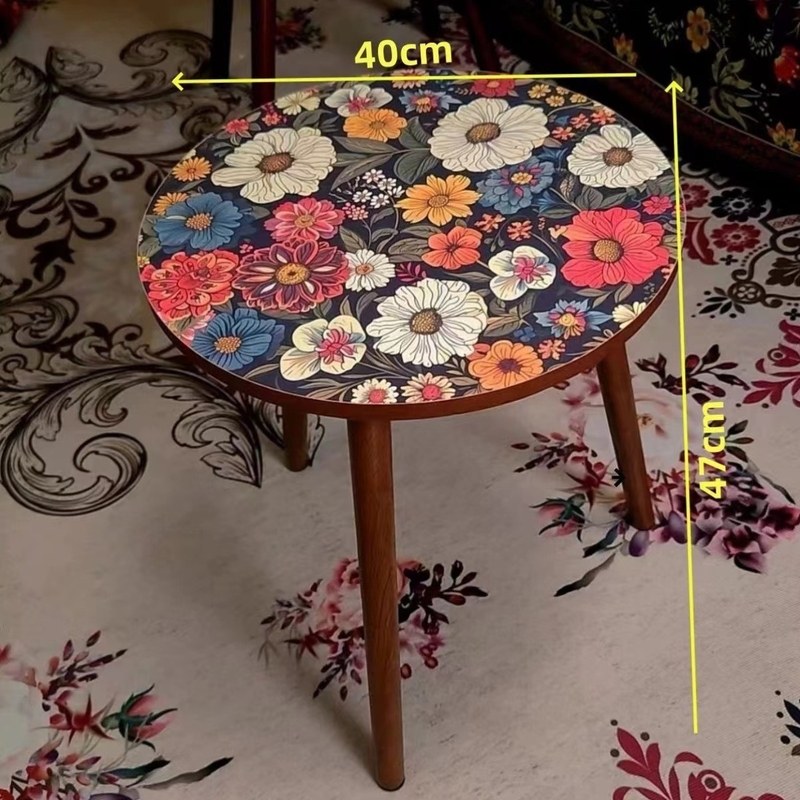 曼陀罗边几茶几沙发边柜北欧图案网红卧室小桌子客厅角几床头圆桌,淘宝优惠券,粉丝福利购,淘宝优惠卷