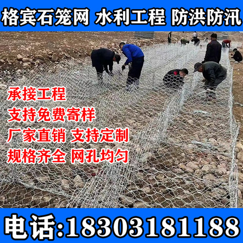 北京格宾网石笼网包塑宾格网箱镀锌铅丝笼河道河堤防洪雷诺护垫绿-图0