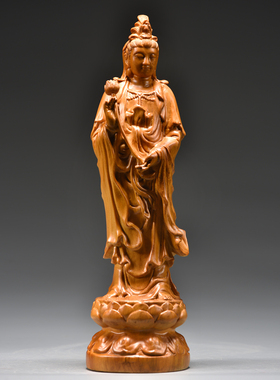 木雕西方三圣佛像摆件实木装饰