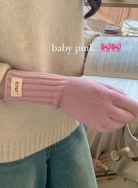 红色手套女款秋冬季韩国长