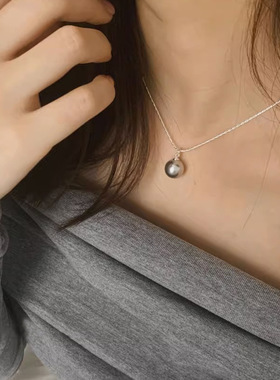 冷淡风细链珍珠项链女ins小众锁骨链小众轻奢高级感颈链吊坠