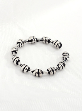 ears原创个性纯银戒指手工编织麻花打结绑带女款食指环潮流风指环