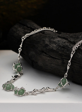 ears新中式竹节优雅项链女S925纯银国风清冷气质竹曳系列锁骨链饰