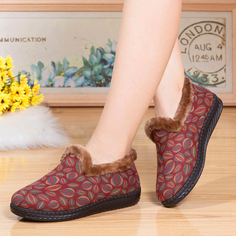 冬季老北京布鞋女棉鞋加绒加厚保暖中老年妈妈鞋防滑平底奶奶棉靴,淘宝优惠券,粉丝福利购,淘宝优惠卷
