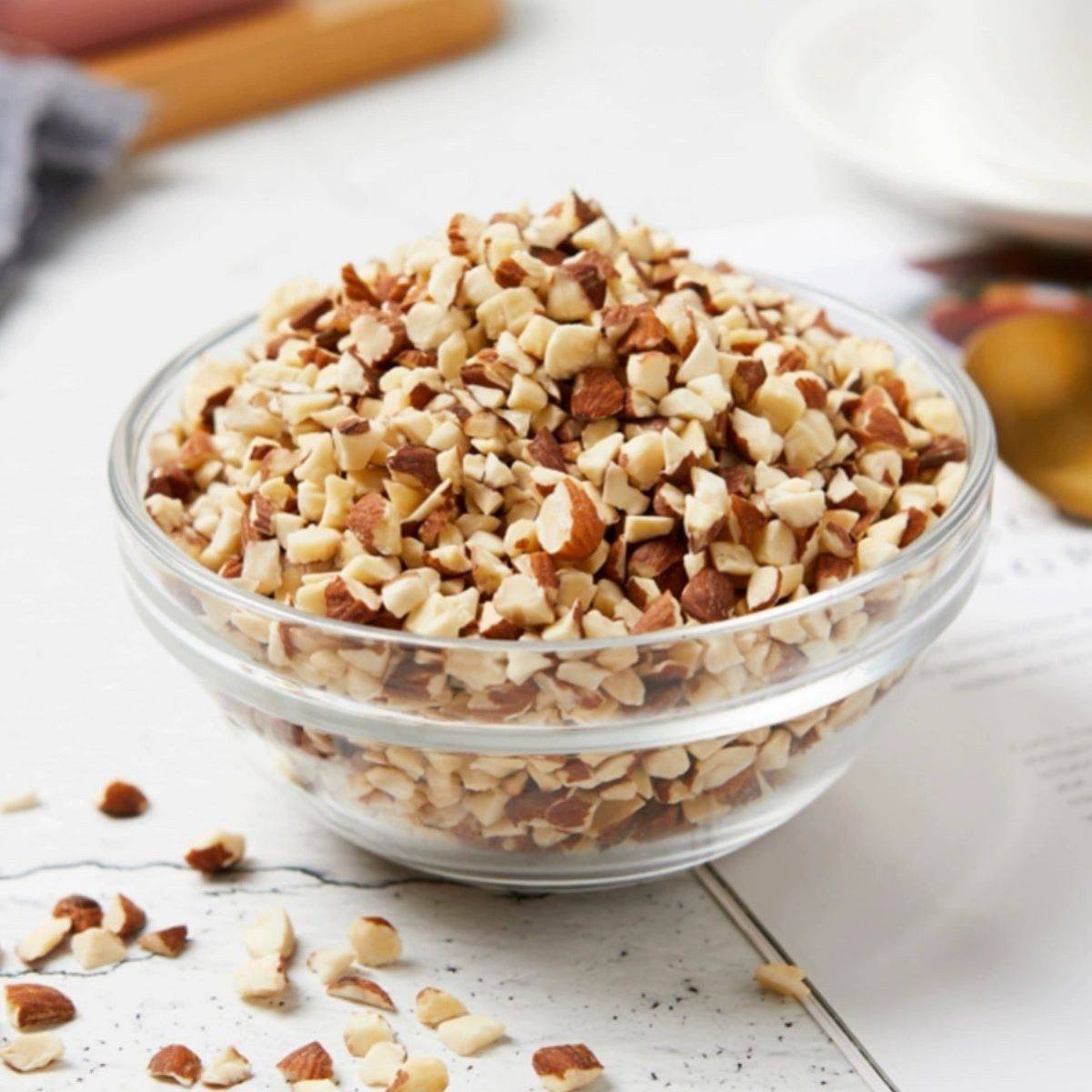 原味熟杏仁碎粒扁桃仁巴坦木生巴达木巴旦木碎500g坚果碎烘焙专用,淘宝优惠券,粉丝福利购,淘宝优惠卷