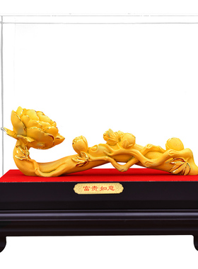 热销绒沙金如意装饰品摆件工艺品玄关电视柜酒柜R招财家居中式开