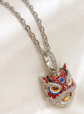 国潮创意醒狮吊坠嘻哈项