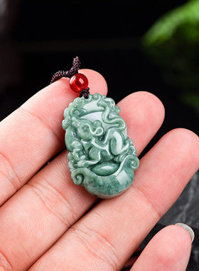 小蛇翡翠十二生肖吊坠玉佩挂件鼠牛虎兔龙牌马羊猴子鸡狗猪项链女