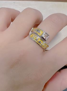 时尚文艺范方形黄钻黄财