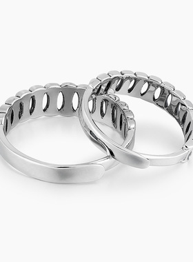 千叶复古戒指情侣款对戒925泰银小众设计男女一对小众设计2022年