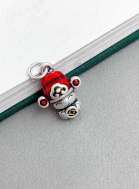 s925纯银可爱小财神项链立体工艺男女饰品国潮风铜钱吊坠新年礼物