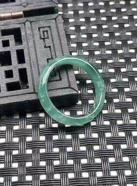 天然翡翠a货戒指素圈戒圈指环女款冰种细条正品玉石简约危地马拉