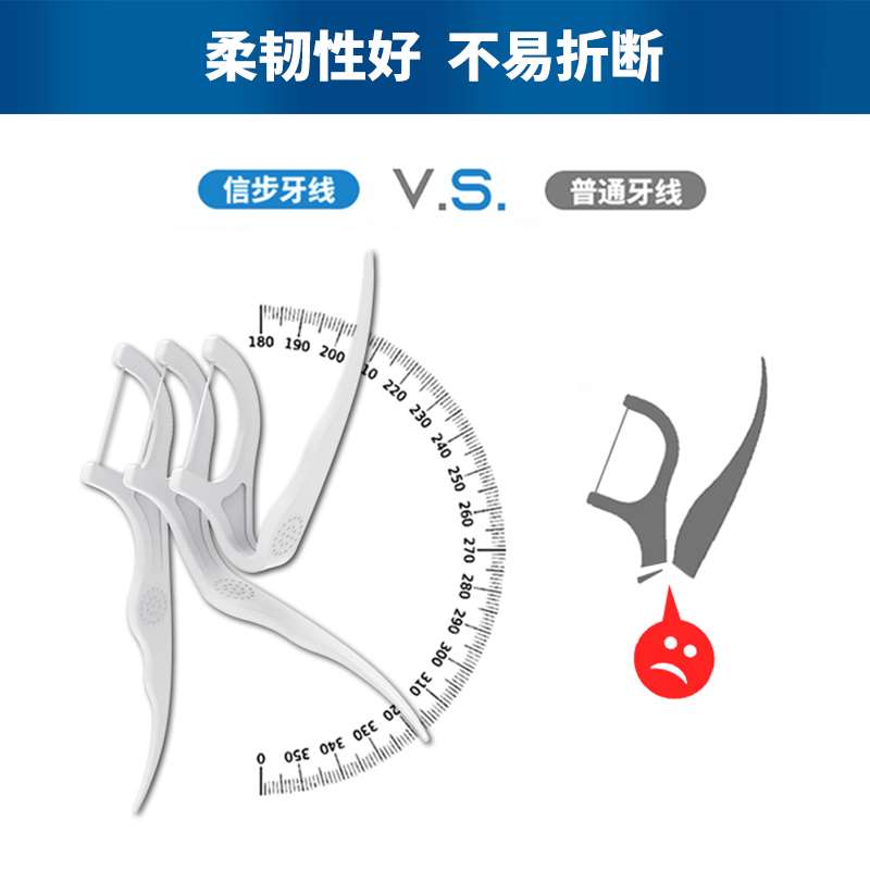 信步一次性牙线盒牙签加长弓形牙线棒家庭装超细牙线棒剔牙150支