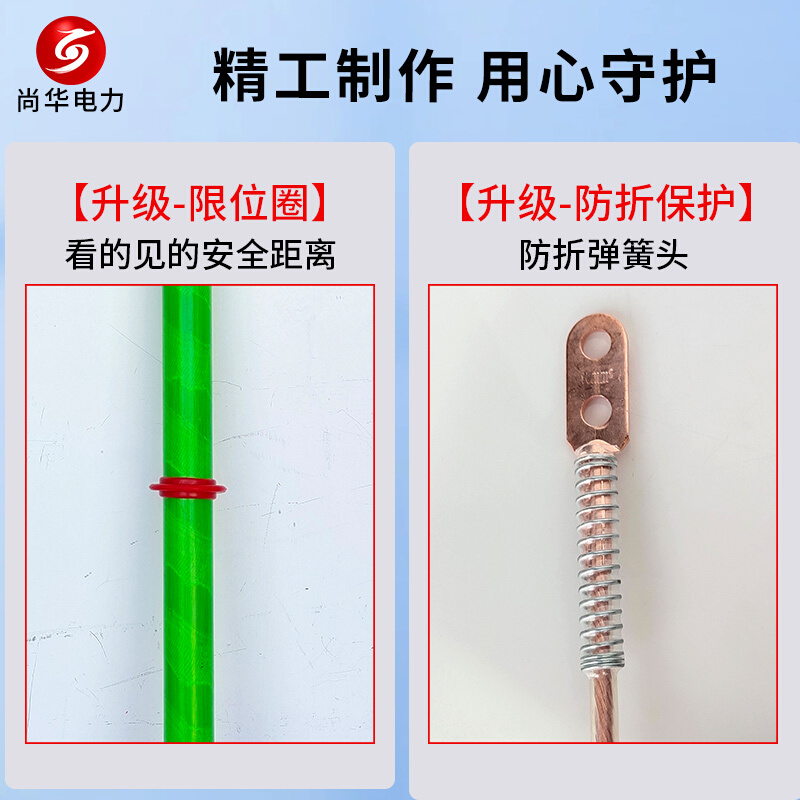 10KV高压接地线软铜线室内低压接地棒配电房接地线夹25平方接地棒 - 图0