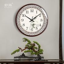 New Chinese hanging clock Living room Home 2023 New Chinese solid wood China Wind watches Classical creative clock retro