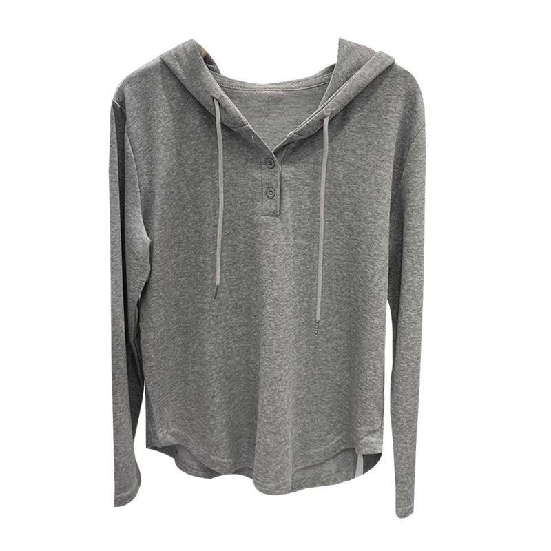 纯棉连帽长袖t恤女短款上衣2025春秋显瘦洋气薄款卫衣打底帽衫潮,淘宝优惠券,粉丝福利购,淘宝优惠卷