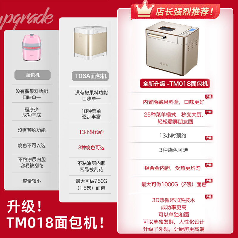 东菱家用和面发酵早餐全自动吐司机 东菱新宝面包机