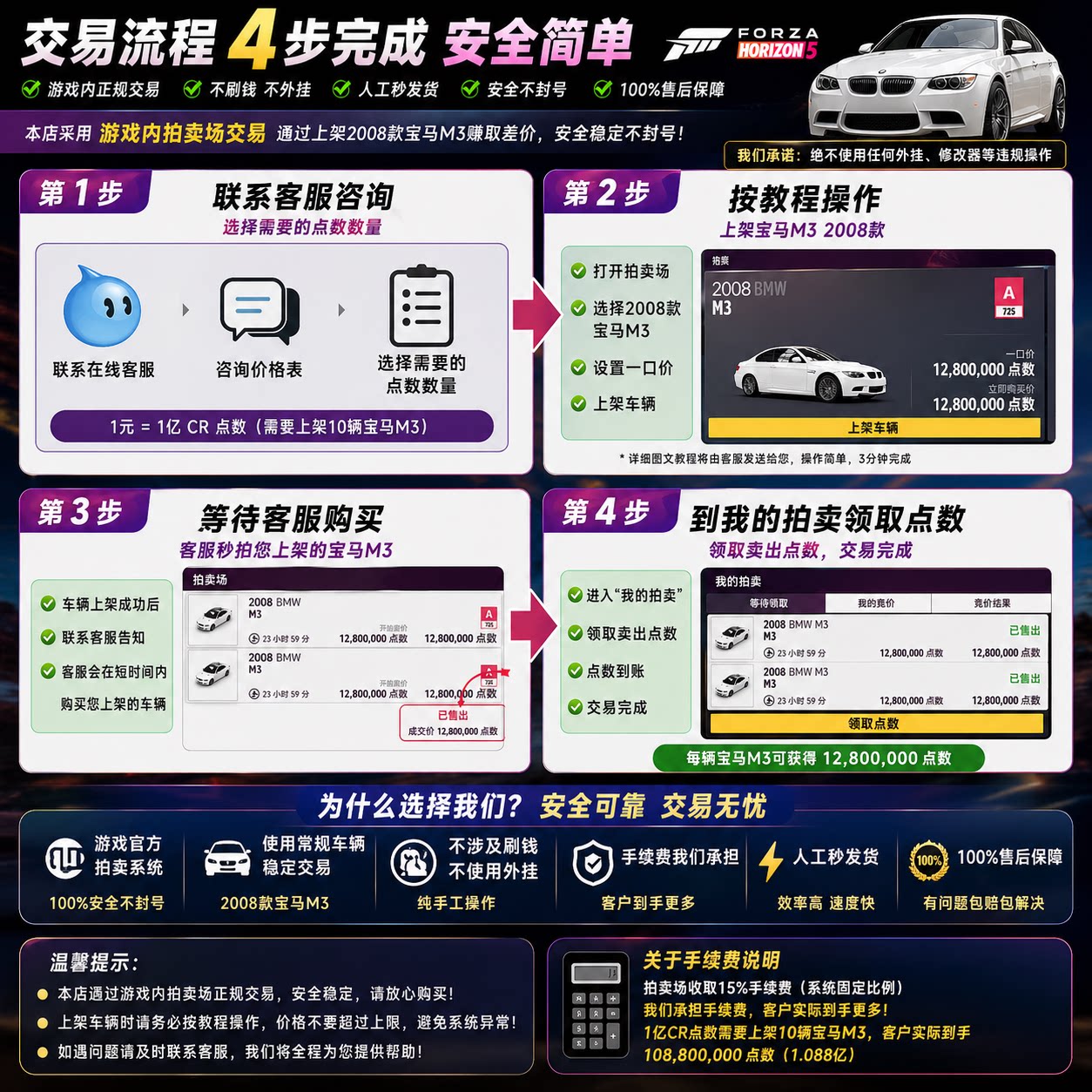 极限竞速地平线5CR点数｜稀有车代抢｜不上号｜Steam/XBOX/PS5/PC｜拍卖刷钱｜终身售后｜安全不封号｜秒到账