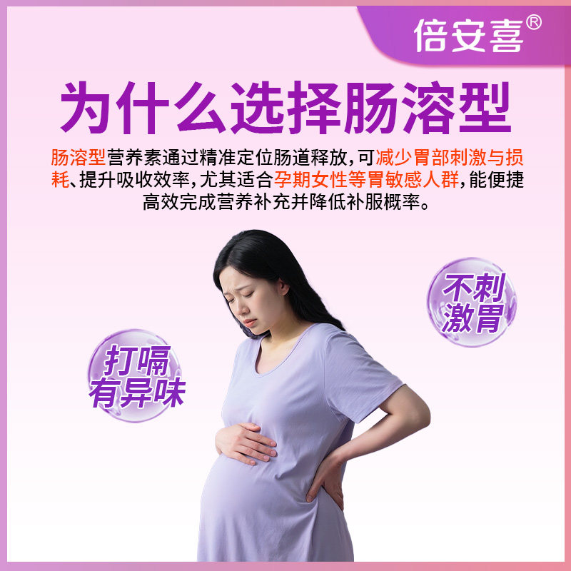 升级款肠溶易吸收天然化活性叶酸多维片孕期孕早期备孕期含维生素