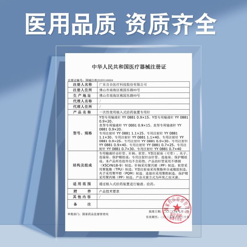 输液港专用针头蝶翼针医用一次性用植入式给药装置专用针无损伤针-图1