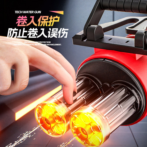 加特林电动水枪儿强力射程远泼水节背包新款童玩具AI声控喷水高压 - 图0