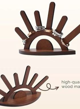 新品新品创意首饰架 戒指收纳展示架木制工艺品摆件 节日送礼礼物