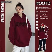 Wine red American vintage Even cap necropolis 2023 new exploits for the fall Chauga European and American street jacket