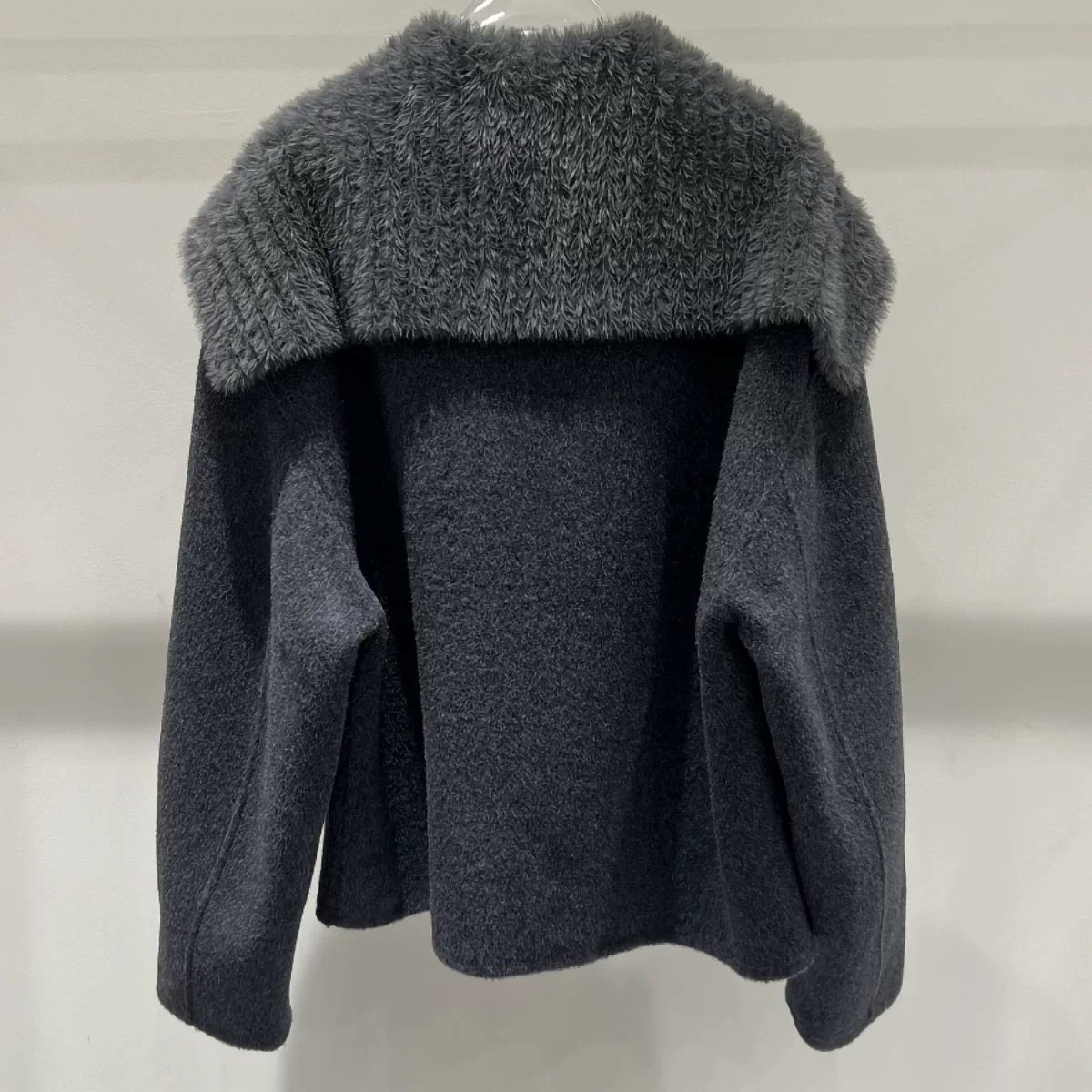 2026春季韩版通勤风大翻领针织短外套女冬季加厚保暖纽扣呢子大衣,淘宝优惠券,粉丝福利购,淘宝优惠卷