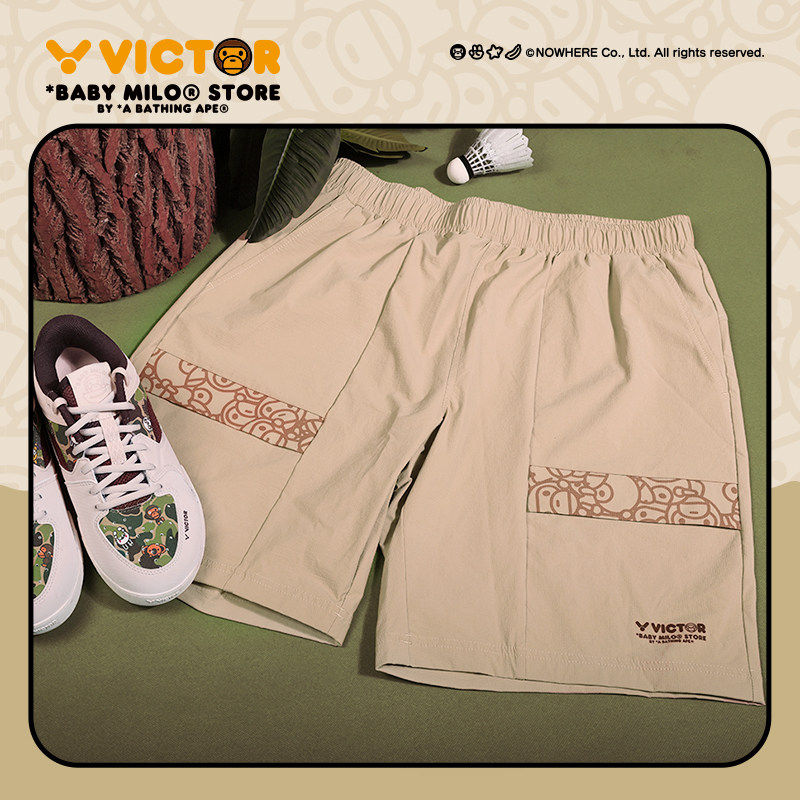 威克多VICTOR胜利羽毛球服BABY MILO联名系列男女运动短裤R-505BM,淘宝优惠券,粉丝福利购,淘宝优惠卷