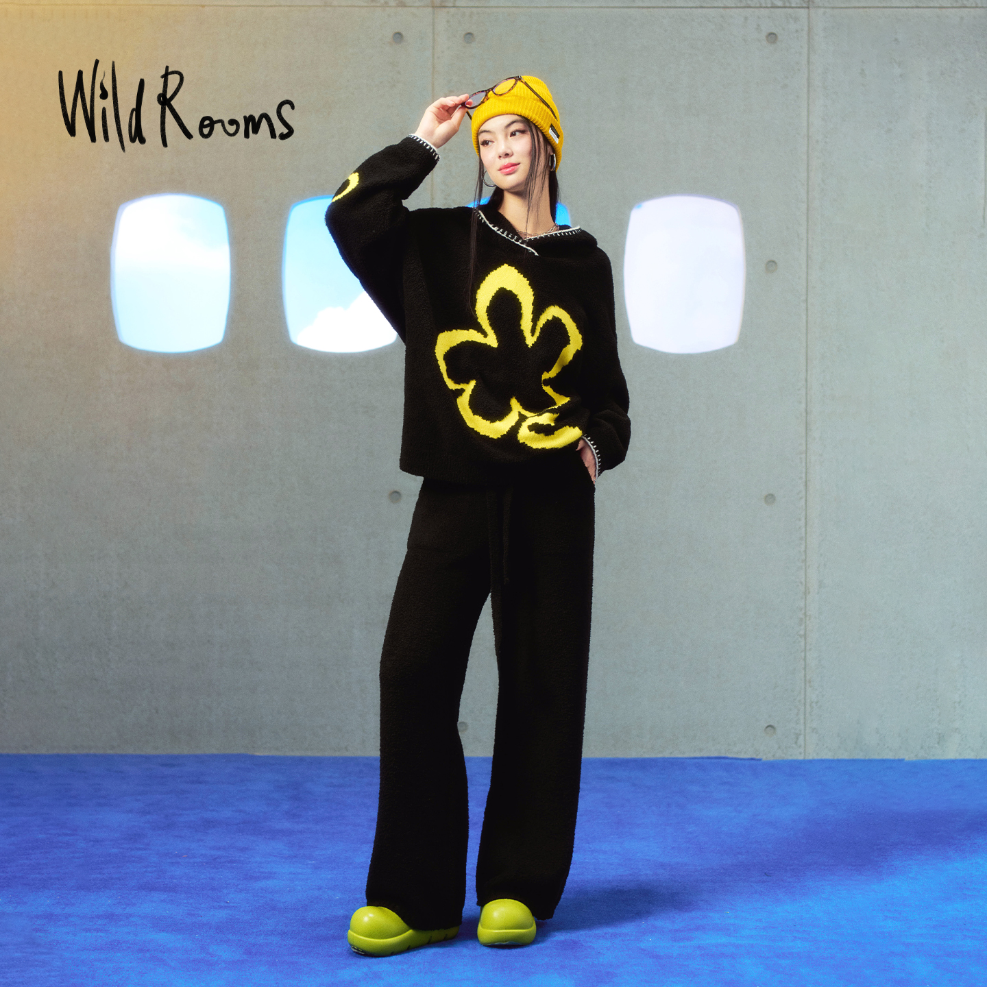 【胡可双十一】WildRooms高级感半边绒套头保暖家居服套装