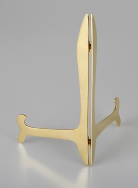 复古黄铜盘子支架装饰展示盘架茶饼架托架画架挂盘架