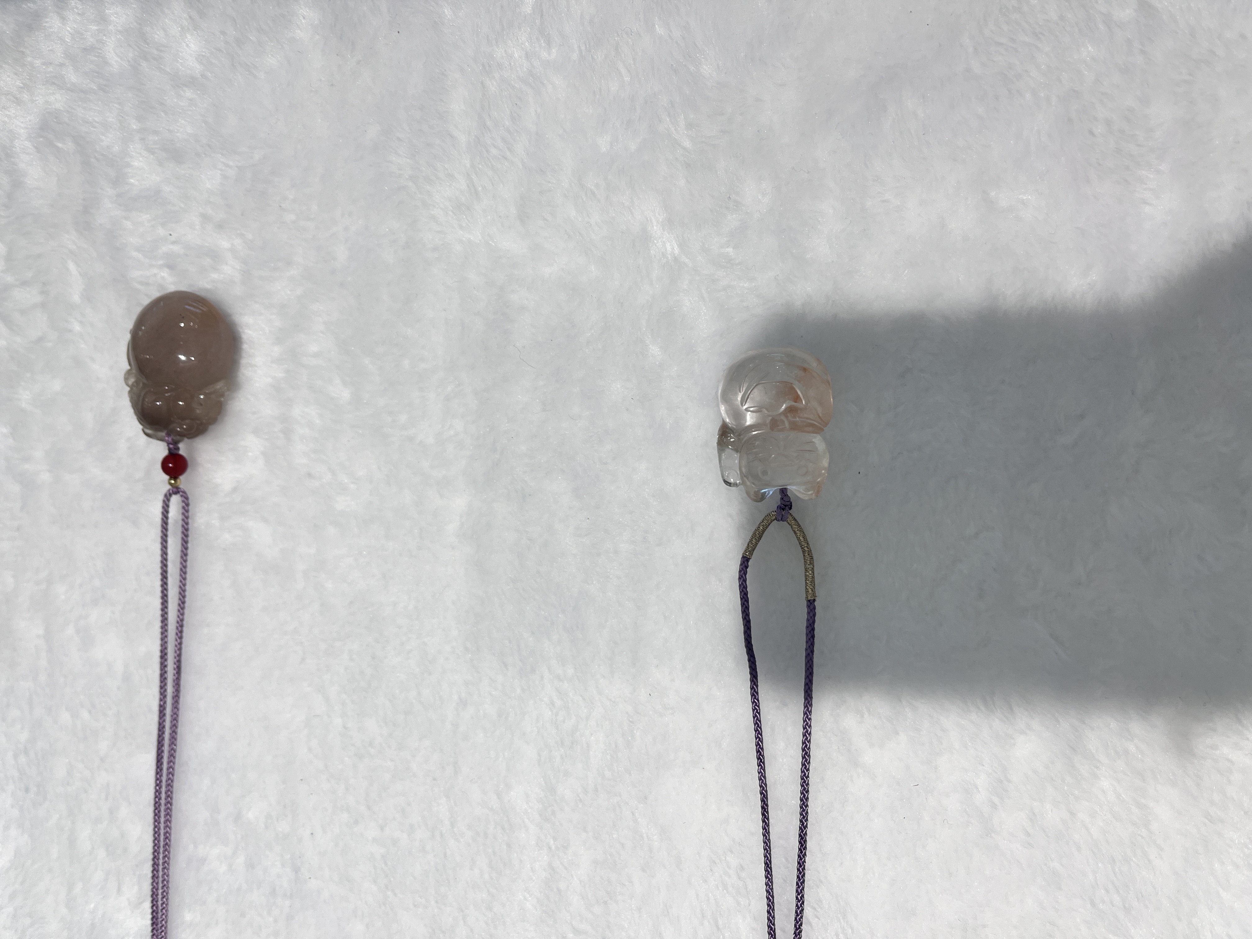 天然水晶吊坠发晶原矿雕刻招财猫项链微瑕结缘 - 图1