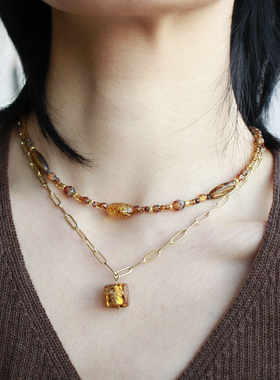 原创项链【流金】复古艺术感叠戴多层独特小众创意手作项链