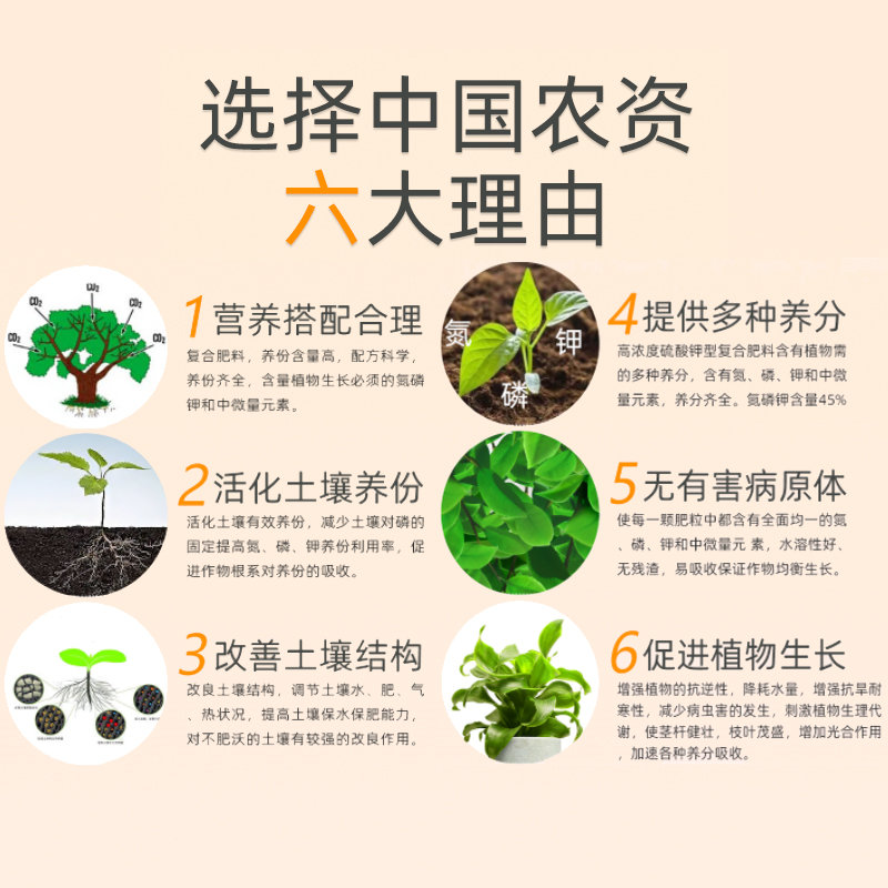 中国农资15-15-15复合肥花肥料室内盆栽花卉树苗果树蔬菜通用肥料 - 图1