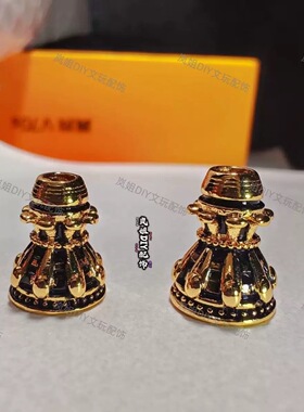 新款925银镀金做旧风暴佛塔饰品配件DIY手工编绳手串三通塔头配饰