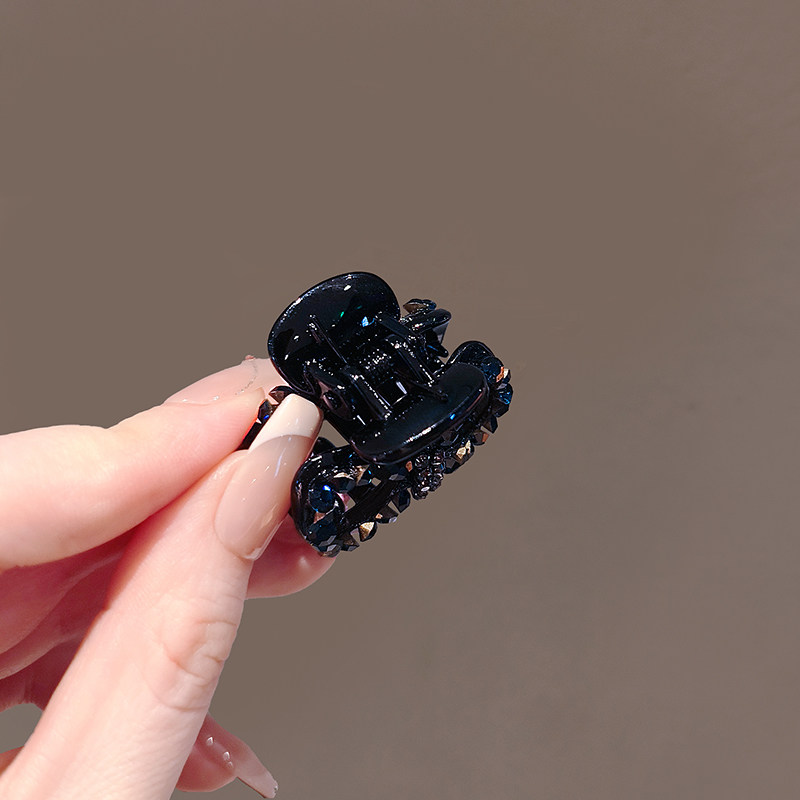 时尚新款海蓝色水钻蝴蝶结侧边顶夹高档韩系碎发小号抓夹发夹头饰,淘宝优惠券,粉丝福利购,淘宝优惠卷