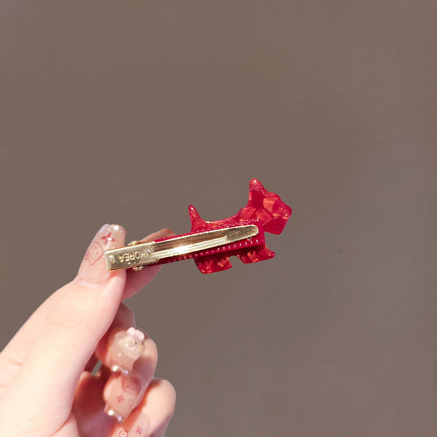 精致韩系时尚爱心水钻侧边懒人鸭嘴夹可爱烫金小猴刘海夹红色发夹,淘宝优惠券,粉丝福利购,淘宝优惠卷