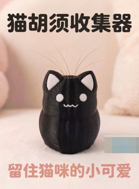 猫咪胡子收集小猫造型瓶子冰猫胡须收纳摆件插花装饰