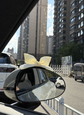 汽车可爱摆件新款网红车载中控蝴蝶结饰品大全高颜值3d立体