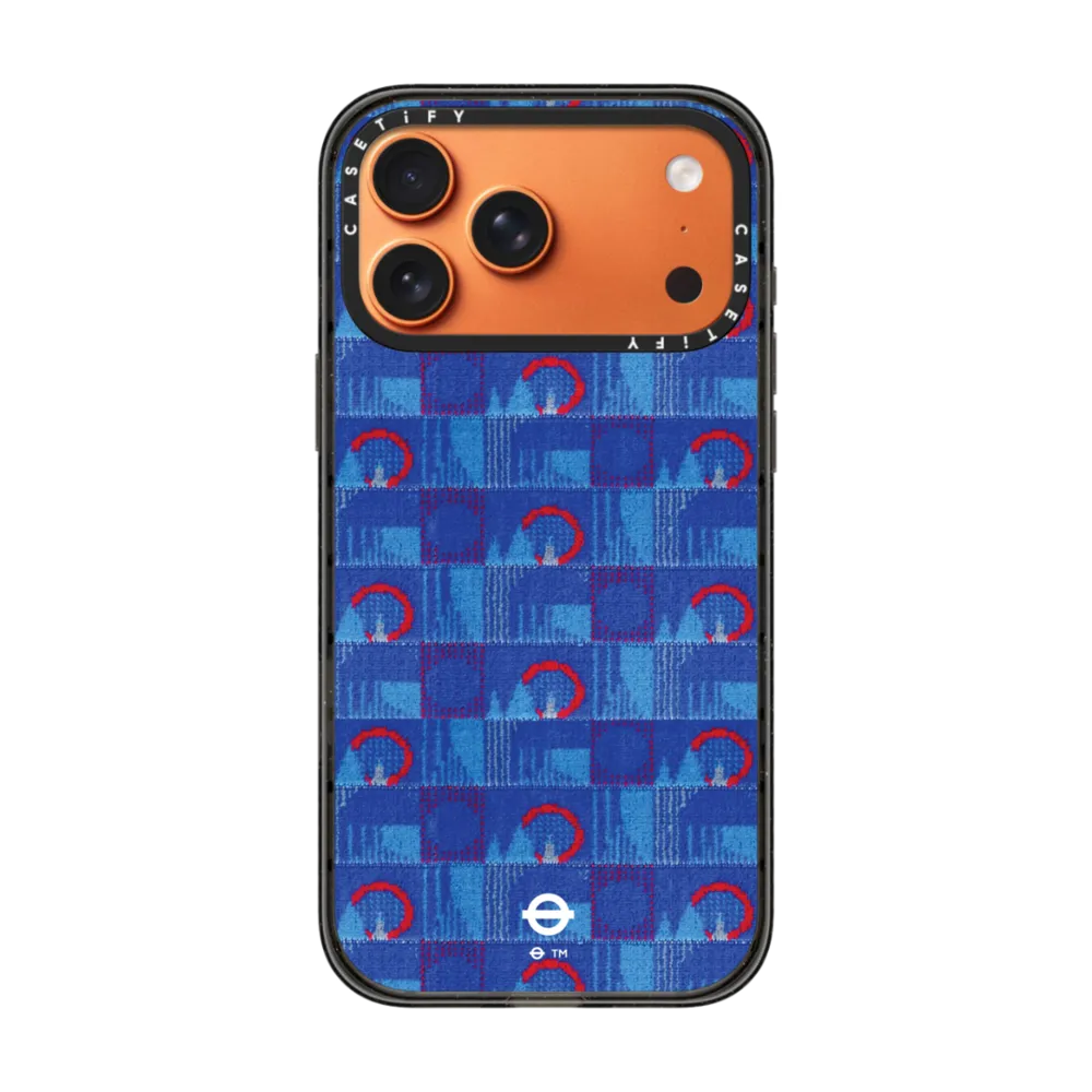 现货CASETiFY联名伦敦地铁短绒织布座位图案灰蓝色适用苹果iPhone17 pro max磁吸手机壳16/15/14奢华手机壳13,淘宝优惠券,粉丝福利购,淘宝优惠卷