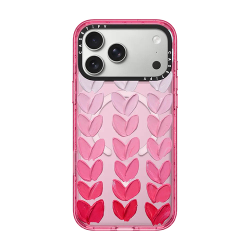 现货CASETiFY粉红波尔卡厚涂抹爱心适用苹果iPhone17 Pro Max手机壳16/15/14磁吸潮ins风13清新油画保护套12 - 图0