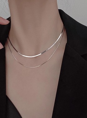 S925纯银项链女蛇骨链
