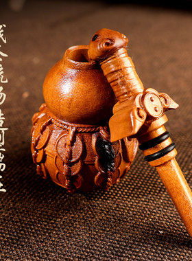 雷击木养剑葫芦吊坠手把件文玩摆件枣木手工项链送长辈装饰摆件