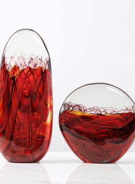 冰种玻璃异形抽象摆件